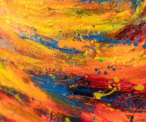 Pinselstriche Acrylmalerei Orange Blau abstrakte Kunst