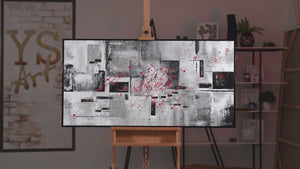 Abstrakte vægkunst "Courage" – moderne maleri med struktur