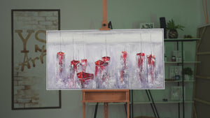 Landskab male akryl håndmalet "Stille Havn"