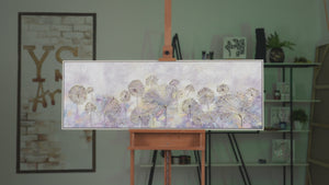 Abstrakte blomster malerier "Forårsbegyndelse" 150x50