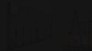 Abstrakt bybillede på lærred – mennesker med farvede paraplyer