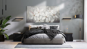 Moderne akrylmalerier med struktur "Blomsterparadis"