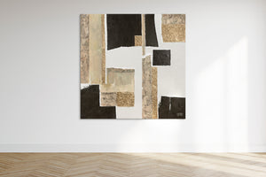 Håndmalede billeder på lærred til stuen "Karakter" 100x100cm