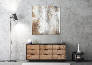 Abstrakte håndmalede lærredsbilleder "Visdom" 100x100 cm