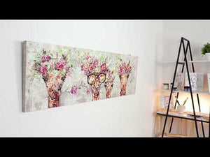 Akryl abstrakt kunst håndmalet "Giraffer" 150x50 cm