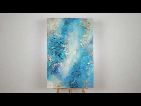 Akrylmalerier abstrakt moderne "Stillehavet" 120x80 cm