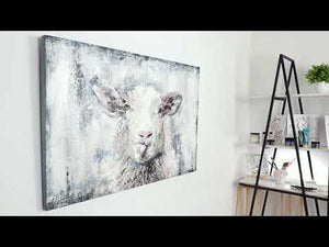 Moderne kunst akryl billeder på lærred "Lykkeligt Får"