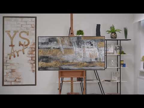 Moderne vægdekoration med ramme "Gyldent Horisont" 200x100 cm