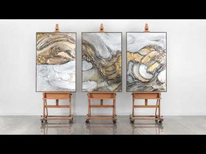 Originalt triptykon „Tsunami“ – stort lærredsmaleri i to formater