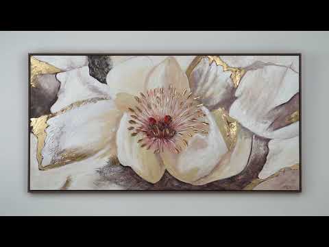 Håndmalet blomster-akrylmaleri på lærred "Malve"