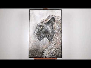 Moderne dyr indrammede billeder "Baghira" 120x80cm