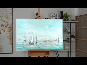 Originalt akryl lærredsmaleri “Havblå”