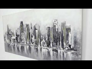 Håndmalede akrylmalerier på lærred "Megapolis"