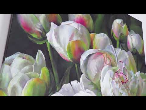 Maleri blomster, farverige abstrakte billeder "Velstand" 100x100 cm