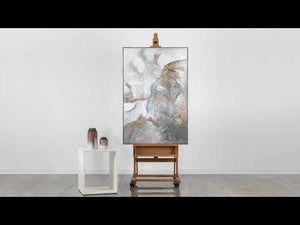 Struktureret kunst på lærred med ramme "Ro"