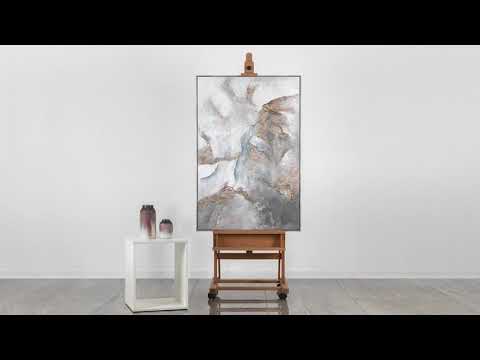 Struktureret kunst på lærred med ramme "Ro"