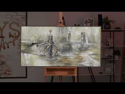 Moderne billeder "Modeshow" håndmalet abstrakt kunst på lærred