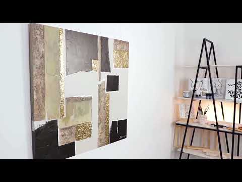 Håndmalede billeder på lærred til stuen "Karakter" 100x100cm