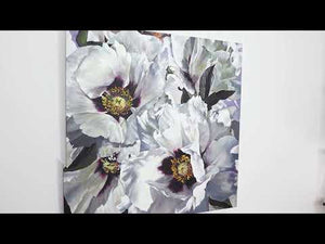 Blomsterbilleder malet på lærred akryl "Sne Lotus" 100x100 cm