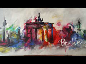 Originalt håndmalet akryl maleri "Berlin" moderne vægkunst
