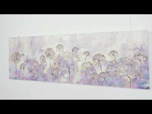Abstrakte blomster malerier "Forårsbegyndelse" 150x50