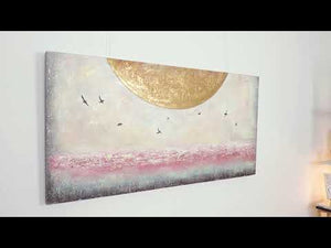 Abstrakt maleri akryl håndmalet "Solenergi"