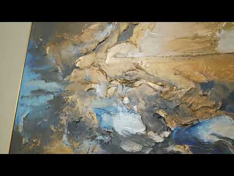Store abstrakte malerier med ramme "Elegant Abstraktion" – moderne kunst til stuen