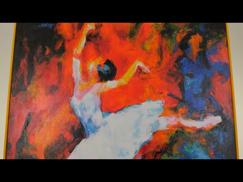 Balletmaleri "Elegant Ballerina" moderne akrylmaleri på lærred