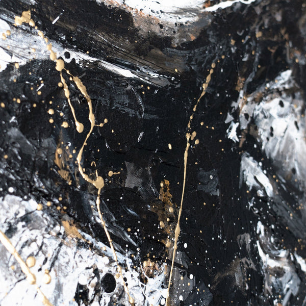 Strukturierte Farbe Schwarz Gold abstrakte Tierkunst