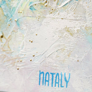 Signatur des Künstlers auf der Leinwandkante